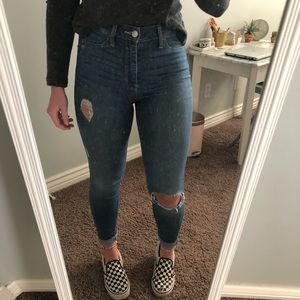 hollister high rise ripped jeans